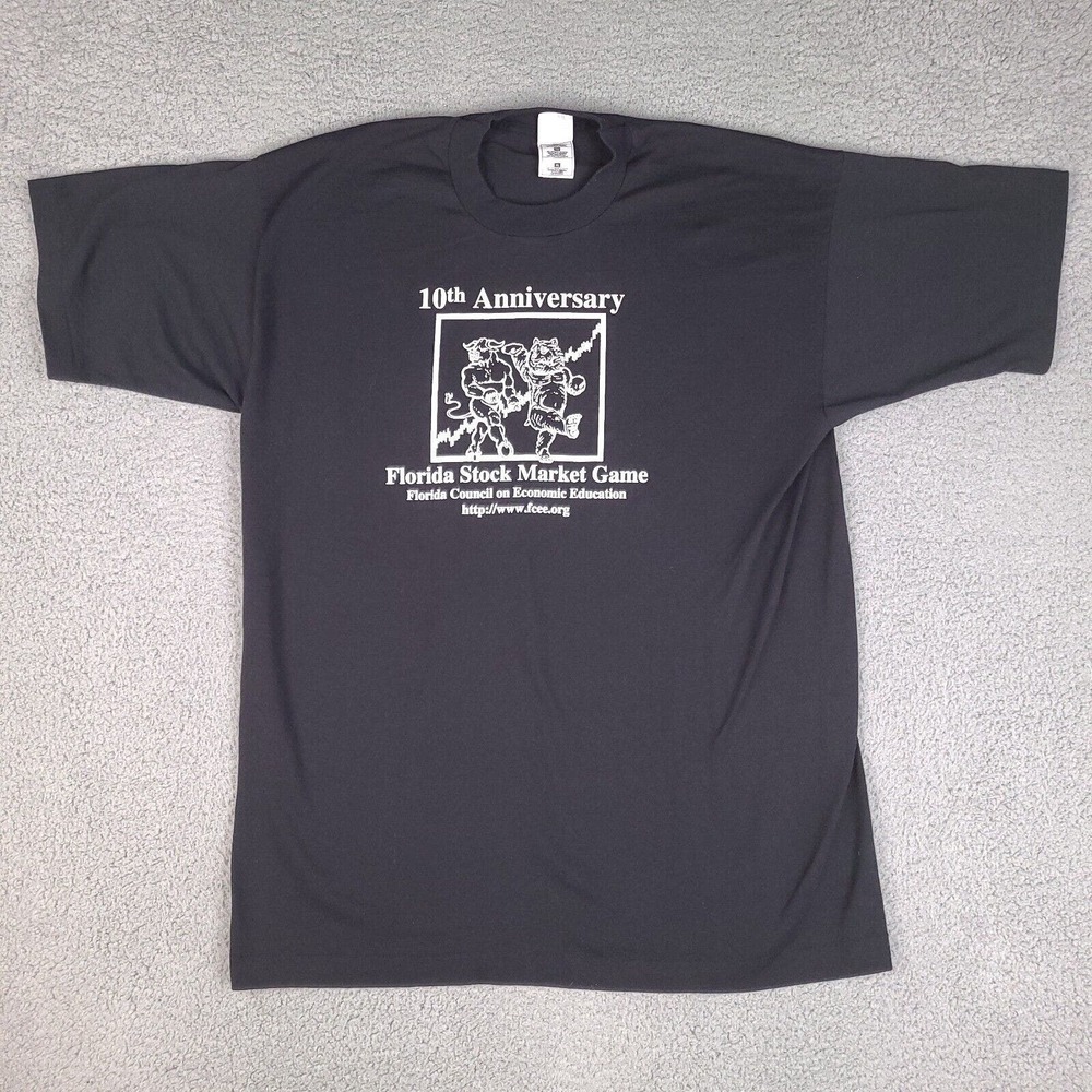 Florida Stock Market Game T-Shirt Mens‎ XL Black Wall Street Single Stitch
